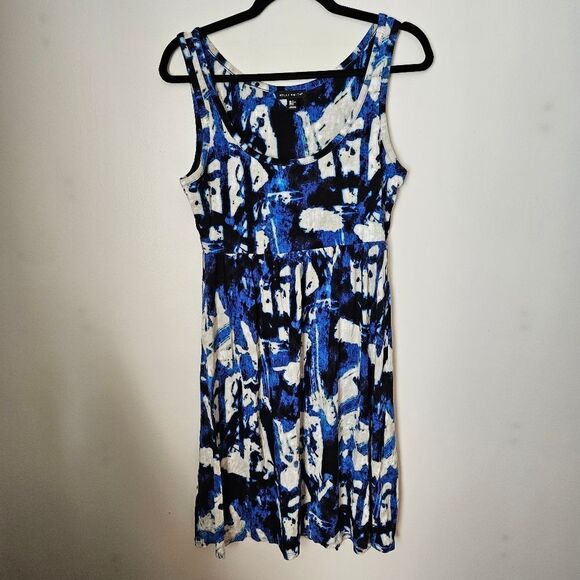 Willi Smith Dress Tank Mini Blue Pattern Business Casual Cocktail Neutral Trendy - Picture 9 of 9